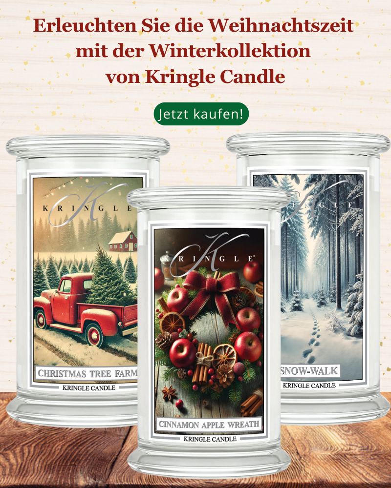 Kringle Candle Weihnachtskollektion – festliche Duftkerzen aus den USA, exklusiv bei American Heritage