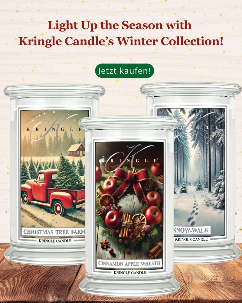 Kringle Candle Weihnachtskollektion – festliche Duftkerzen aus den USA, exklusiv bei American Heritage