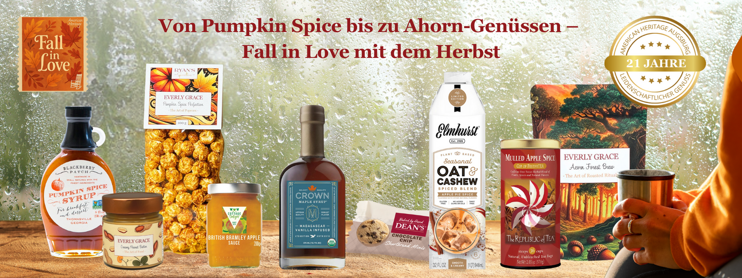 Herbst Favoriten online bestellen – Pumpkin Spice, Ahornsirup und herbstliche Spezialitäten bei American Heritage