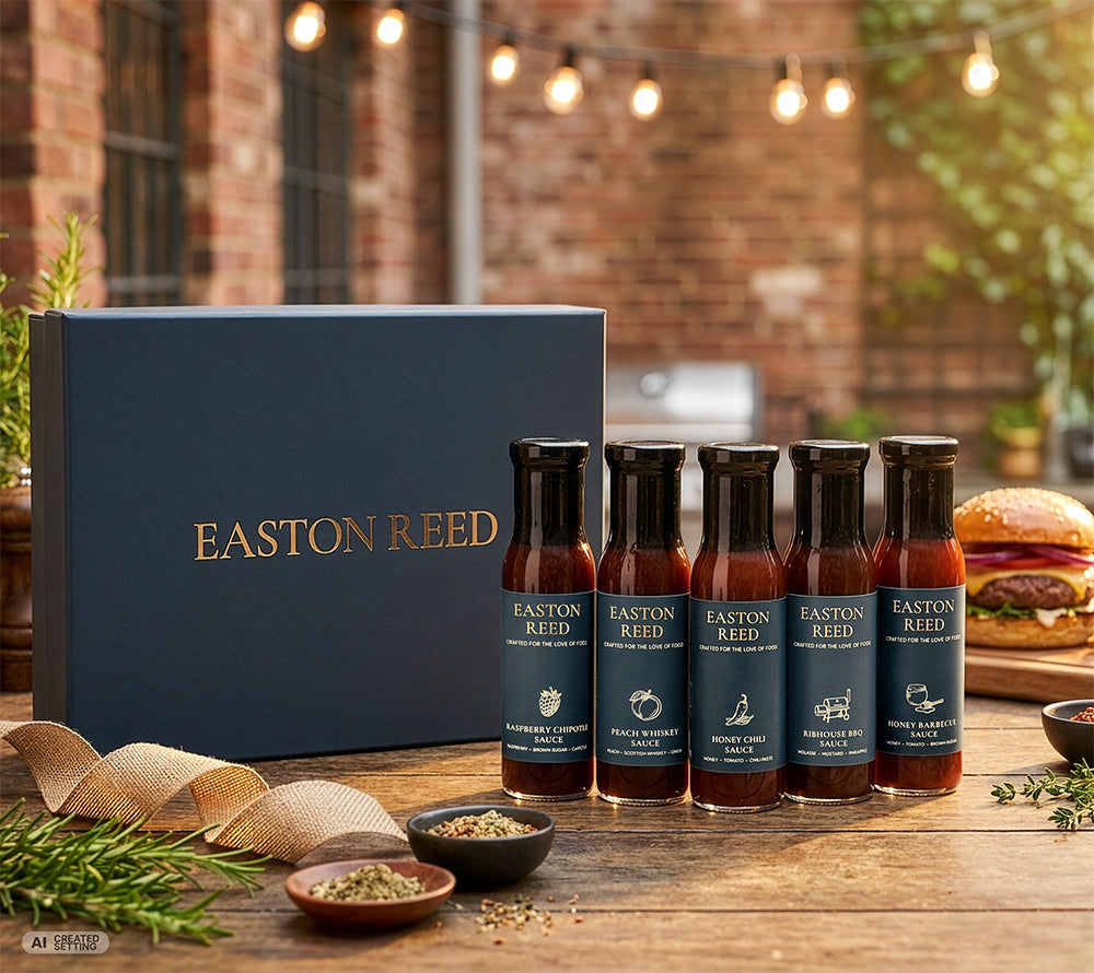 Easton Reed Grill und BBQ Saucen Geschenkset für Feinkostliebhaber und Hobbyköche