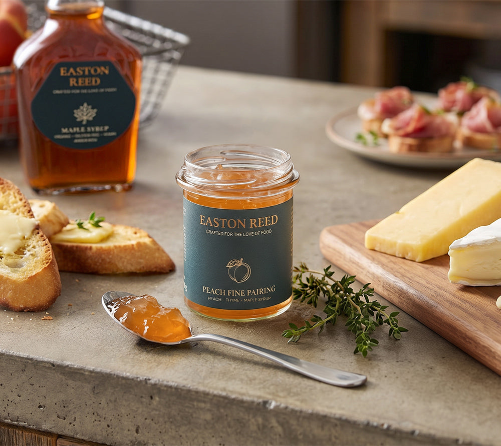 Peach Fine Pairing von Easton Reed mit Pfirsich, Thymian und Ahornsirup