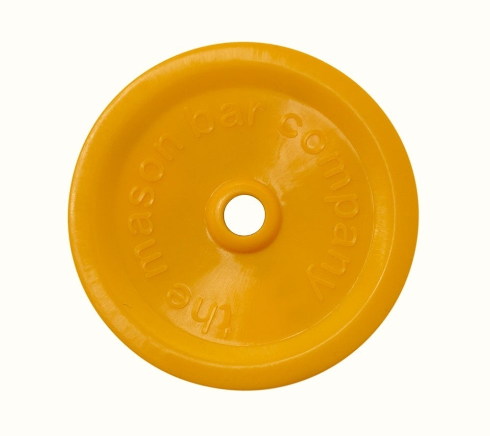 Farbige Deckel mit Trinkhalm-Aussparung für Mason Ball Jars kaufen – BPA-frei, spülmaschinengeeignet & wiederverwendbar, orange