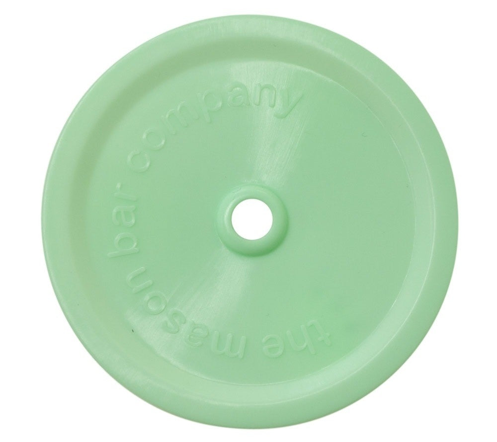 Farbige Deckel mit Trinkhalm-Aussparung für Mason Ball Jars kaufen – BPA-frei, spülmaschinengeeignet & wiederverwendbar, hellgrün