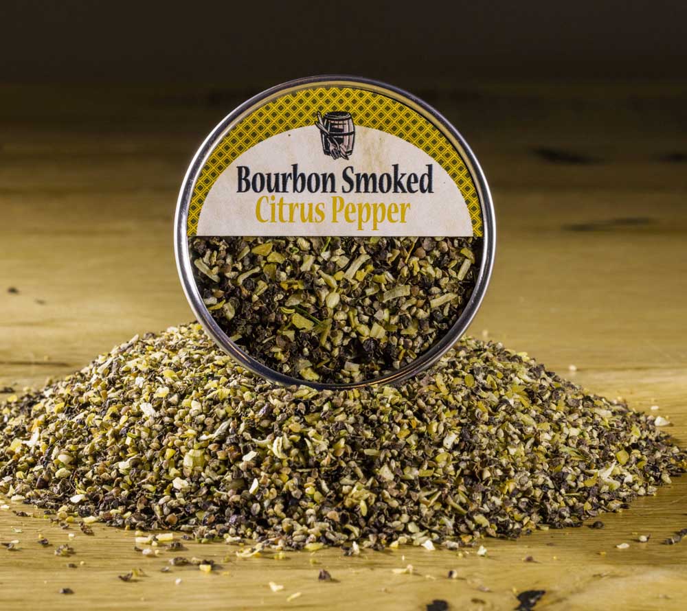 Bourbon Smoked Citrus Pepper kaufen – rauchiger Pfeffer mit Bourbon, Orange & Fenchel für Fleisch & Gemüse