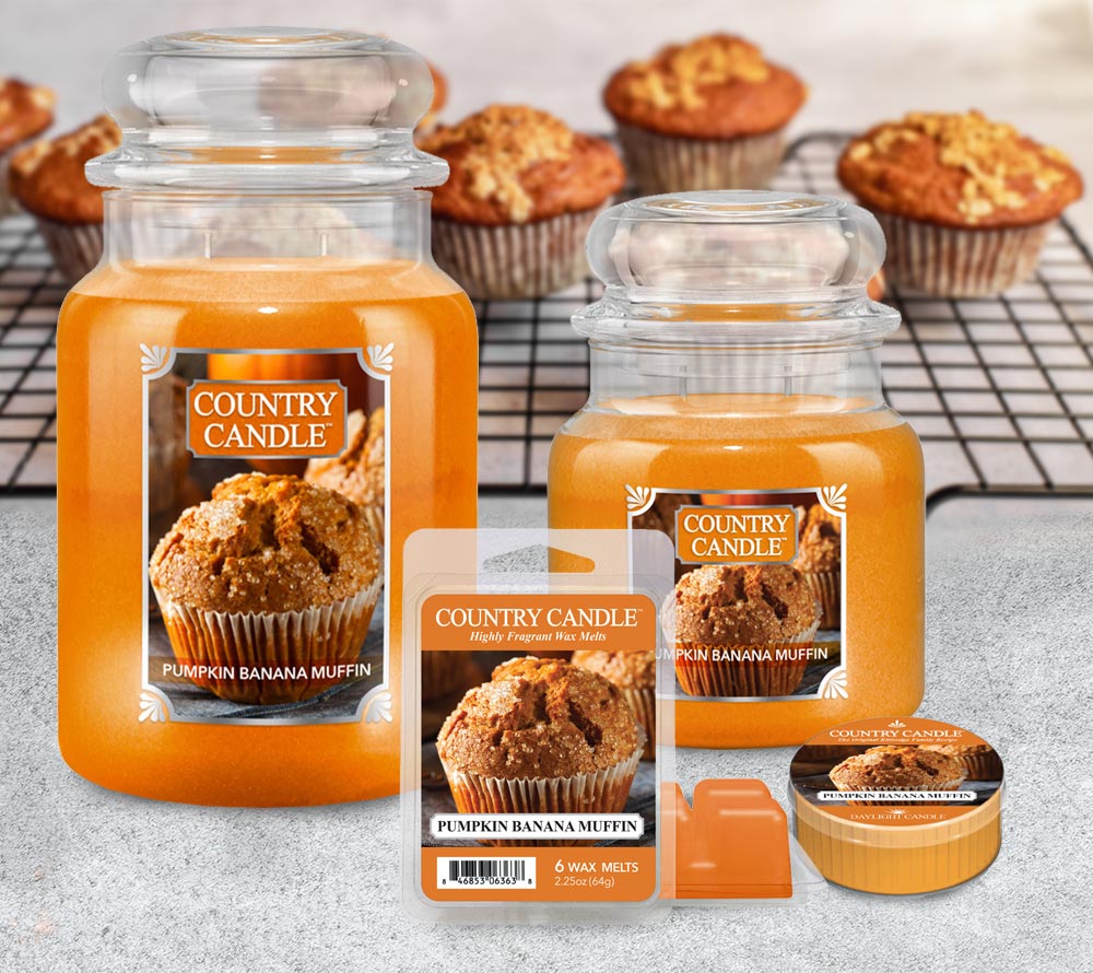 Pumpkin Banana Muffin Duftkerze von Country Candle kaufen – Kürbis, Banane & Vanilleduft