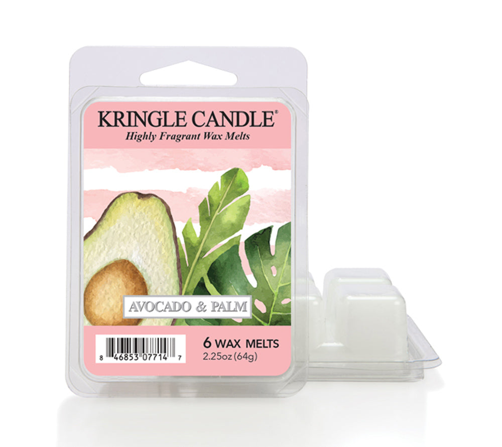 Avocado & Palm Wax Melts von Kringle Candle kaufen – Frischer Sommerduft mit Meersalz, Melone & Avocado, 6er Pack