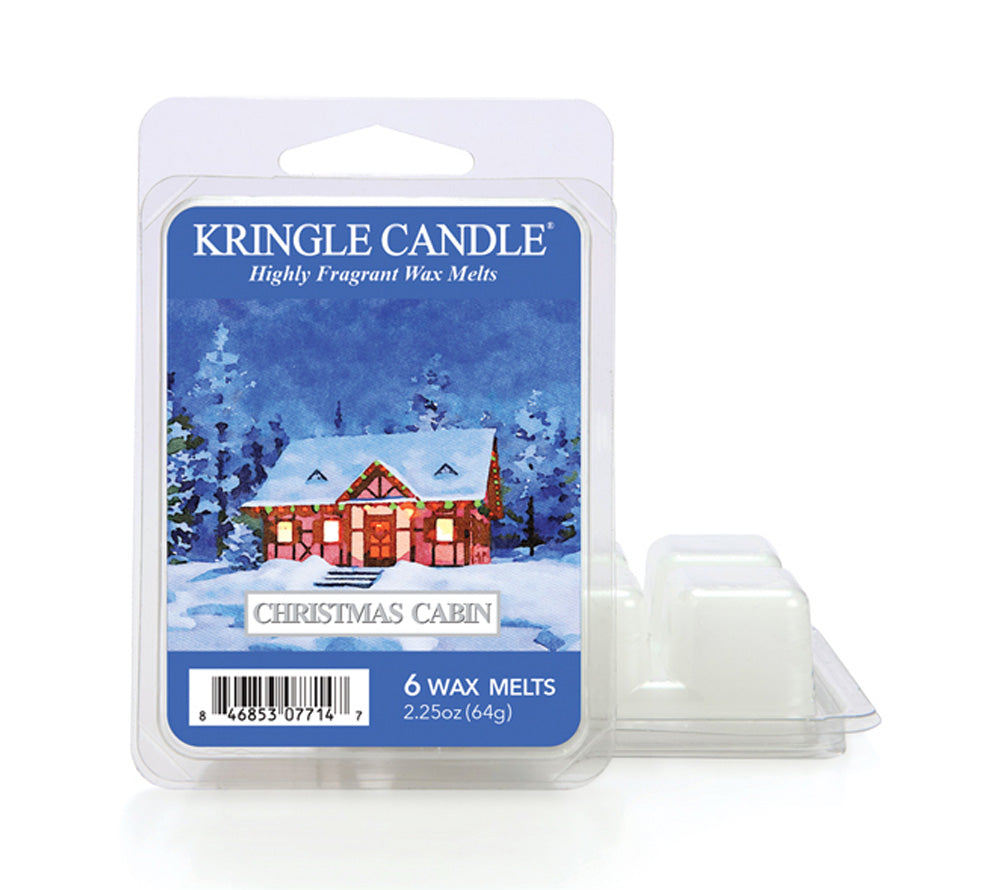 Christmas Cabin Wax Melts von Kringle Candle kaufen – würziger Weihnachtsduft mit Zimt, Nelken & Kiefer, 6er Pack