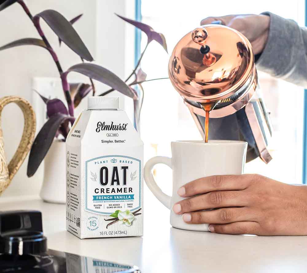 Elmhurst 1925 French Vanilla Oat Creamer – vegan, cremig, ideal für Kaffee & Tee
