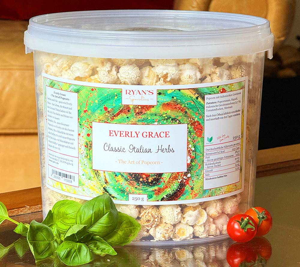 
                  
                    Everly Grace Popcorn Classic Italian Herbs online kaufen – luftiges Kräuter-Popcorn mit Tomate
                  
                