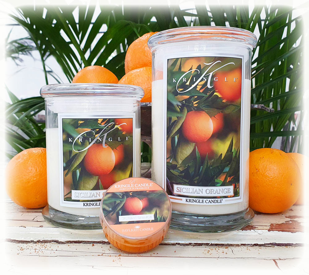 
                  
                    Sicilian Orange Duftkerze von Kringle Candle online kaufen – Frisch-fruchtiger Zitrusduft
                  
                