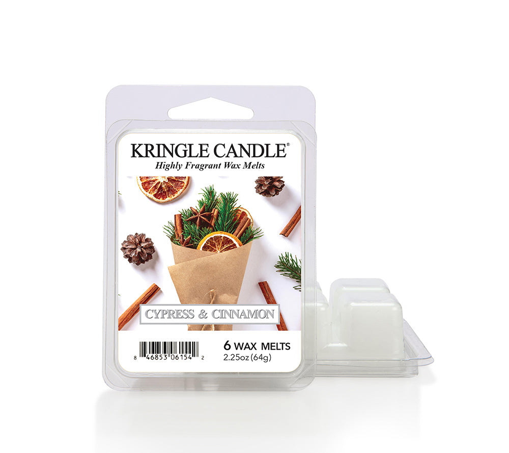 
                  
                    Kringle Candle Cypress & Cinnamon Wax Melts online kaufen – Zypresse, Orange & Zimt für Zuhause, 6er Pack
                  
                