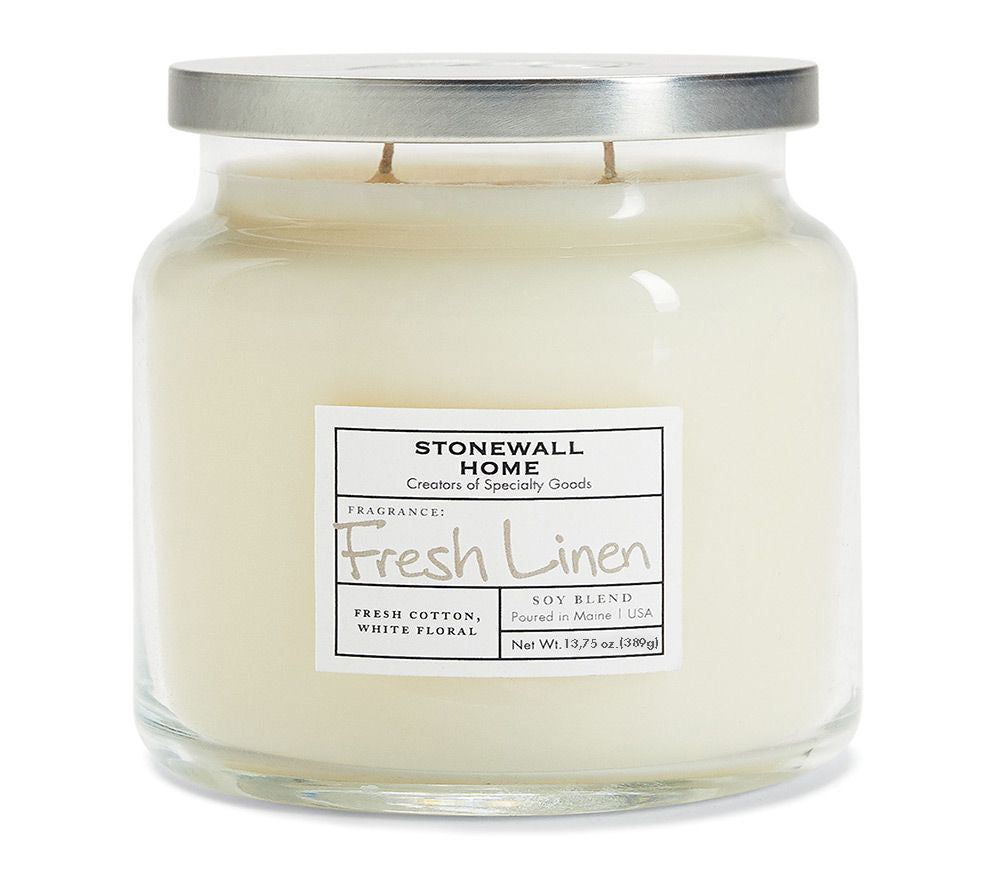 Fresh Linen scented candle from Stonewall Kitchen 