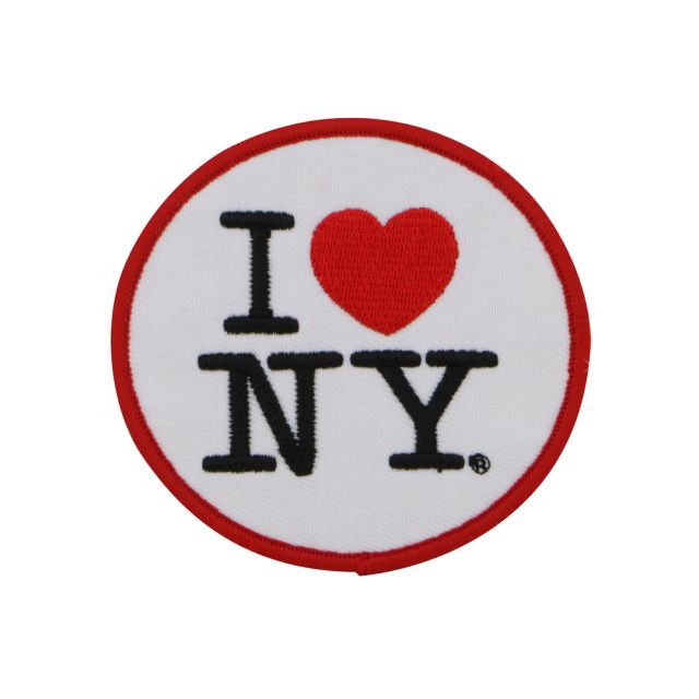 New York Skyline Red Heart Iron on Patch