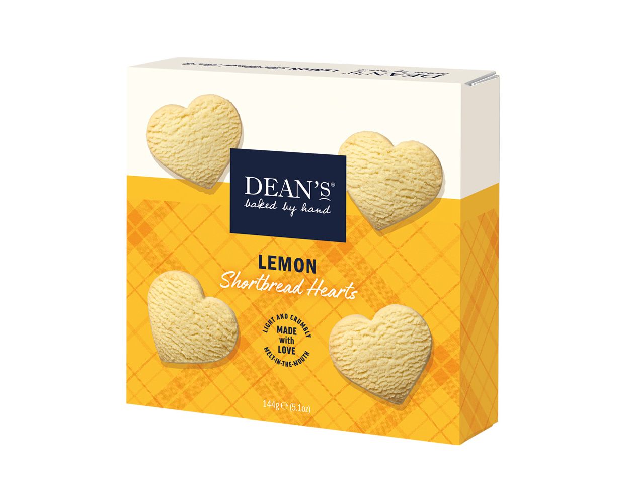 Lemon Shortbread Hearts von Dean's (144 g)